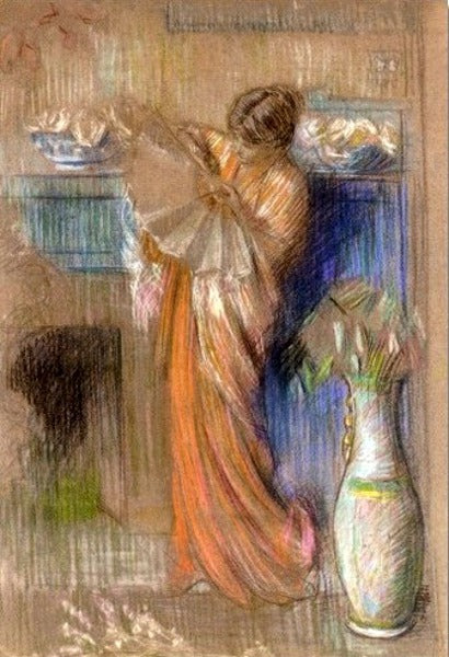 Lady With A Fan by Philip Leslie Hale,A3(16x12")Poster