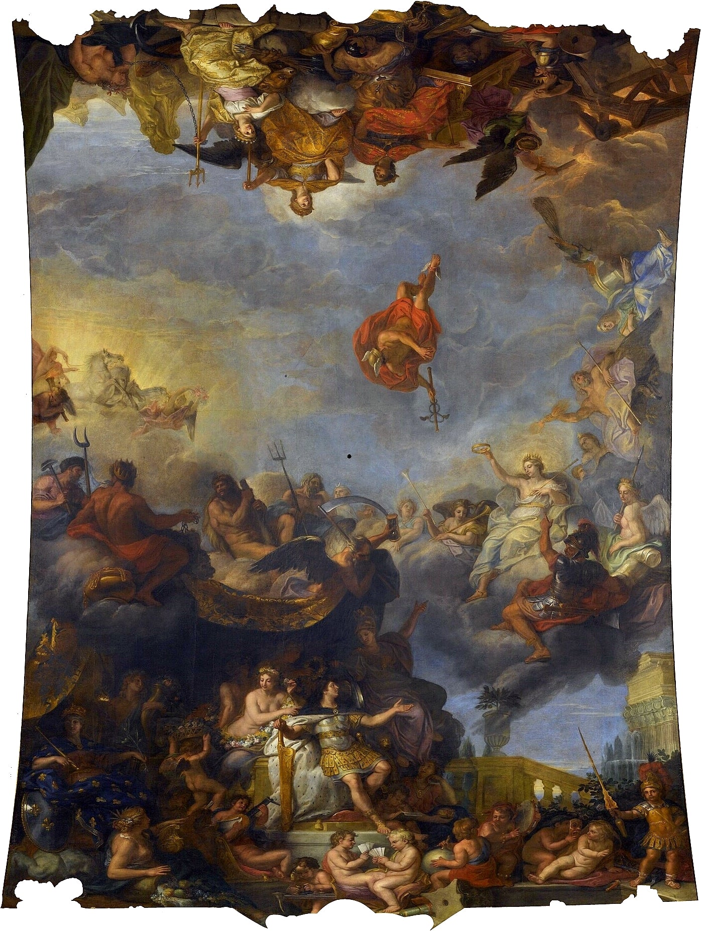 Hall of Mirrors 15 - The King Governs by Himself in 1661/Splendour of the Neighbours of France, vintage artwork by Charles Le Brun, 12x8" (A4) Poster