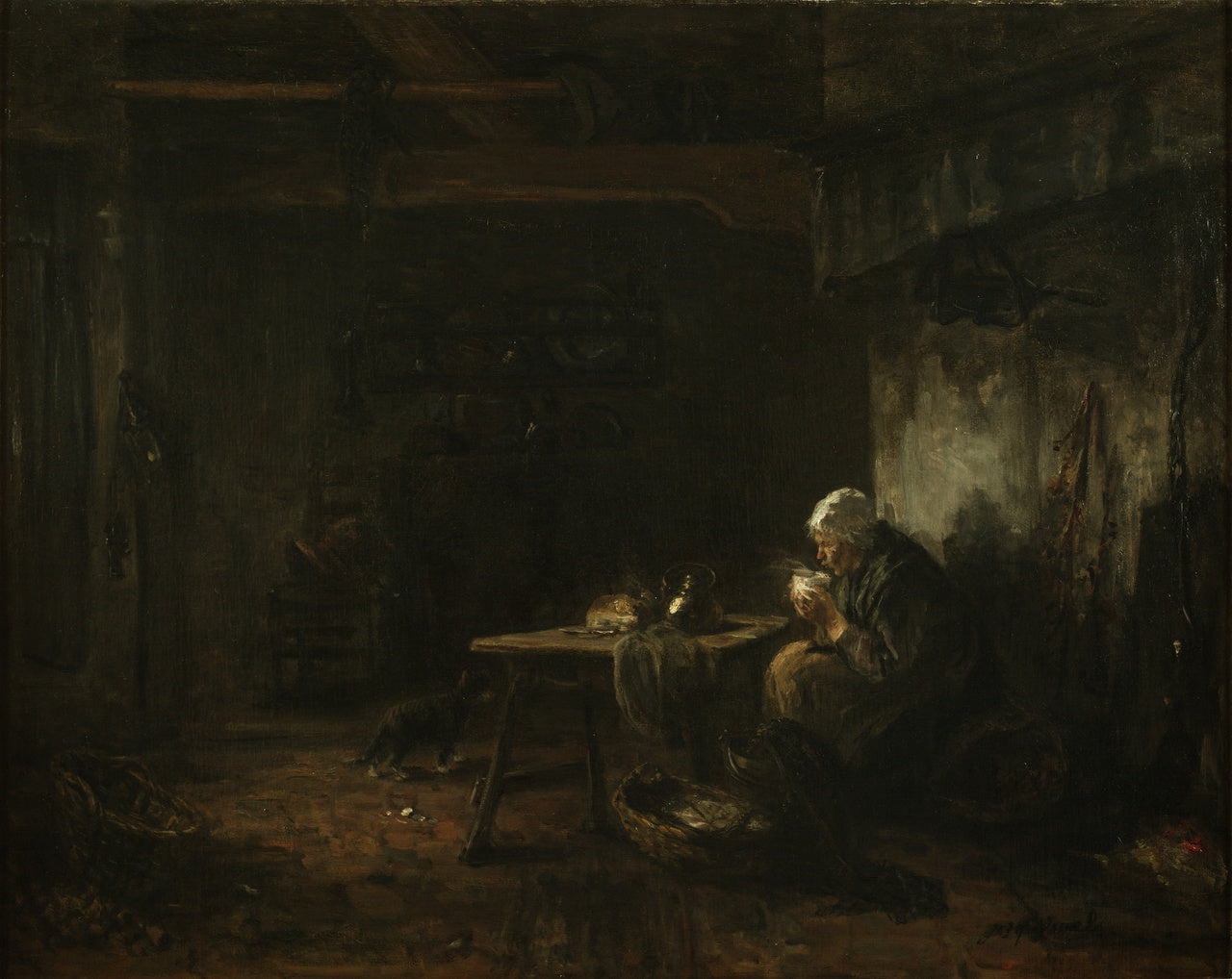 The Refreshment, vintage artwork by Jozef Israëls, 12x8" (A4) Poster