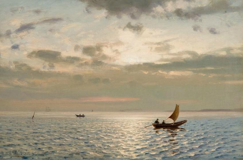 Reflection of the Sun (Solspeil), vintage artwork by Amaldus Clarin Nielsen, 12x8" (A4) Poster