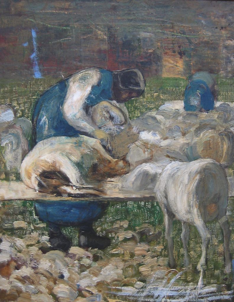 La tosatura delle pecore by Giovanni Segantini,A3(16x12")Poster