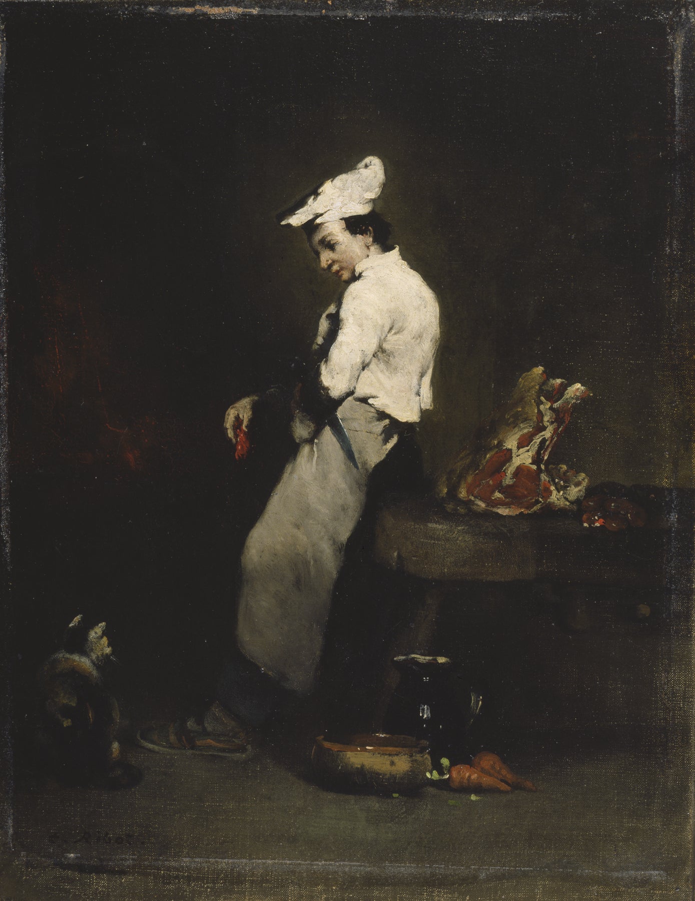 The Young Cook, vintage artwork by Theodule-Augustin Ribot, 12x8" (A4) Poster
