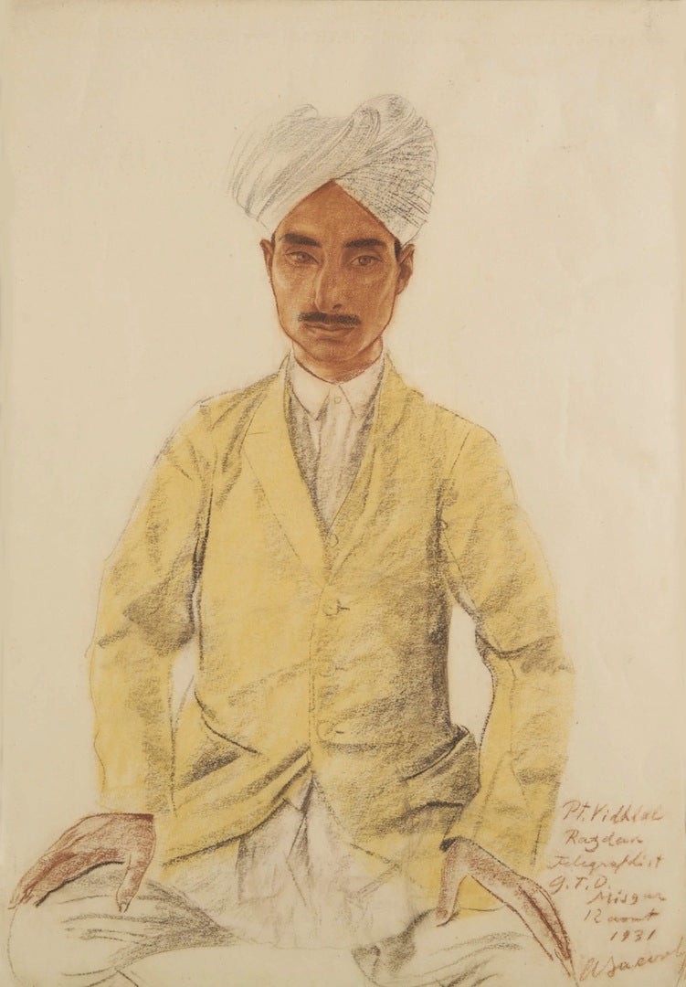 Portrait of Vidhlal Razdan, vintage artwork by Alexander Evgenievich Yakovlev, 12x8" (A4) Poster