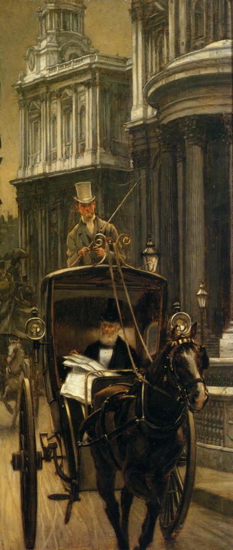 Going to Business, vintage artwork by James Tissot, 12x8" (A4) Poster