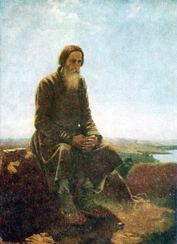 Peasant, vintage artwork by Vasily Grigoryevich Perov, 12x8" (A4) Poster