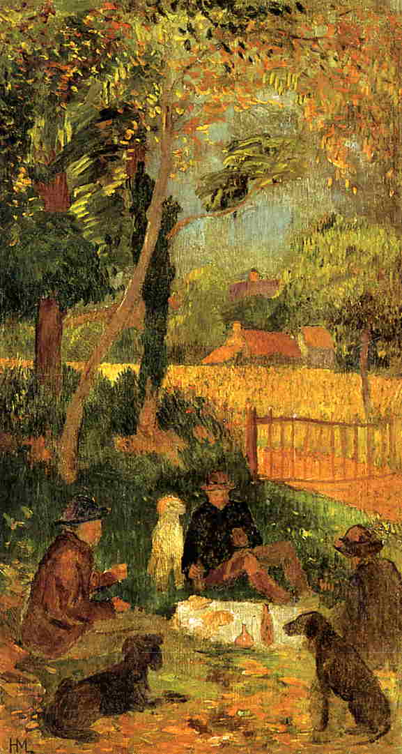 The Artist's Picnic, vintage artwork by Henry Moret, 12x8" (A4) Poster