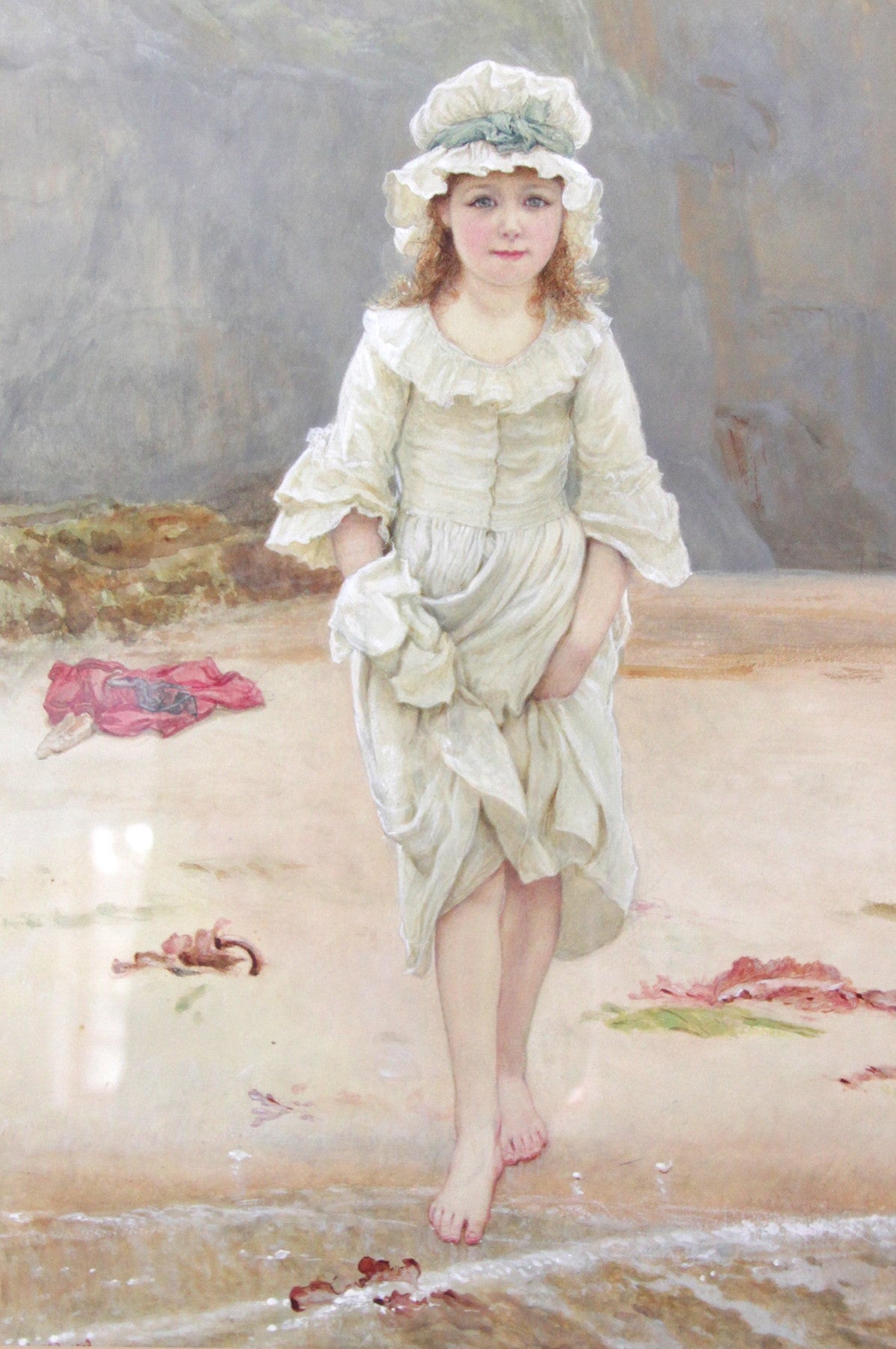 Girl on the Beach, vintage artwork by Edward Killingworth Johnson, 12x8" (A4) Poster