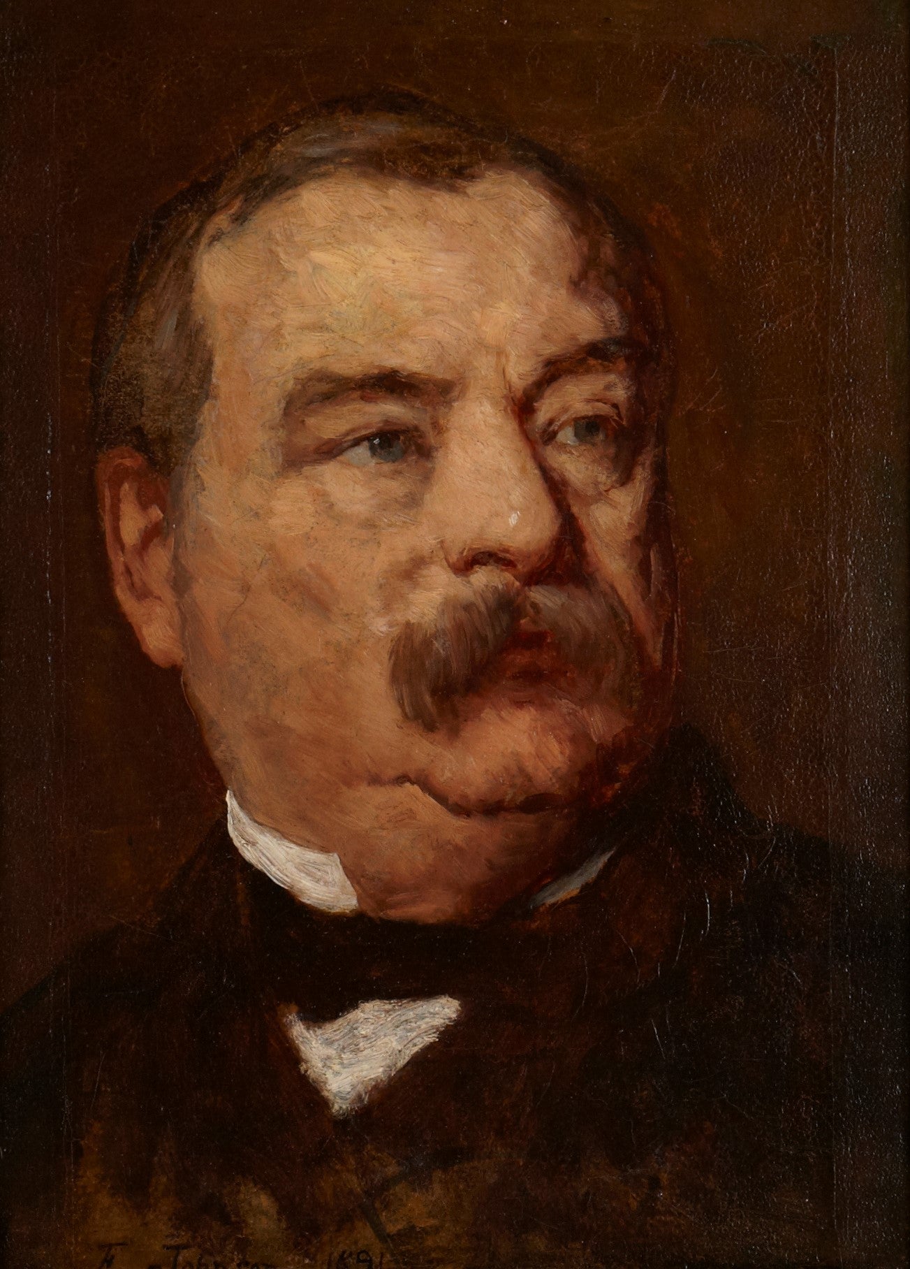 Grover Cleveland, vintage artwork by Eastman Johnson, 12x8" (A4) Poster