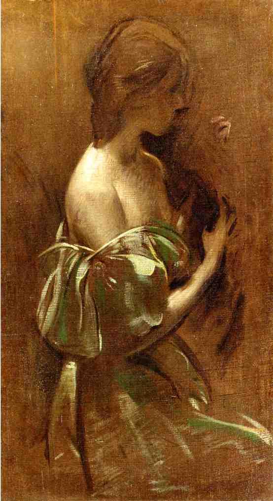 a Woman in an Off-the-Shoulder Gown by John White Alexander,A3(16x12")Poster