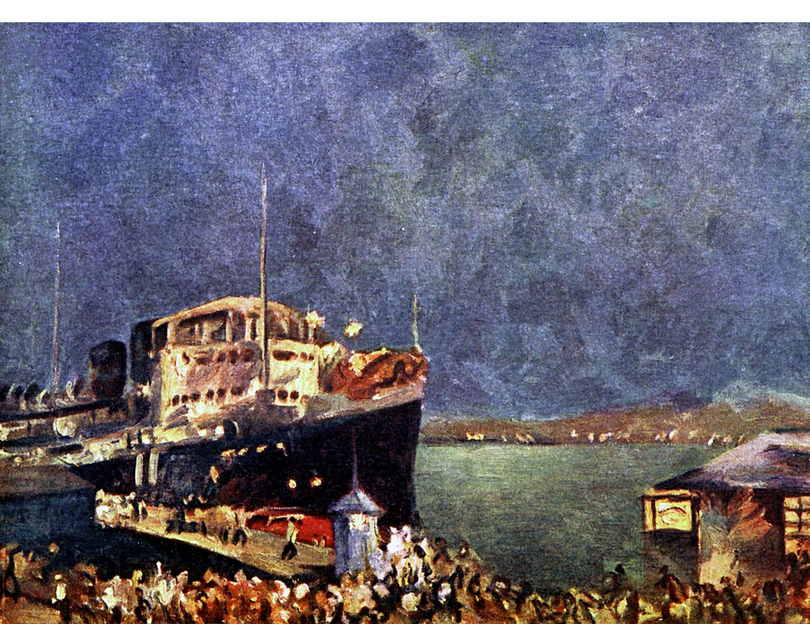 The Gruzia Ship, vintage artwork by Aristarkh Lentulov, 12x8" (A4) Poster