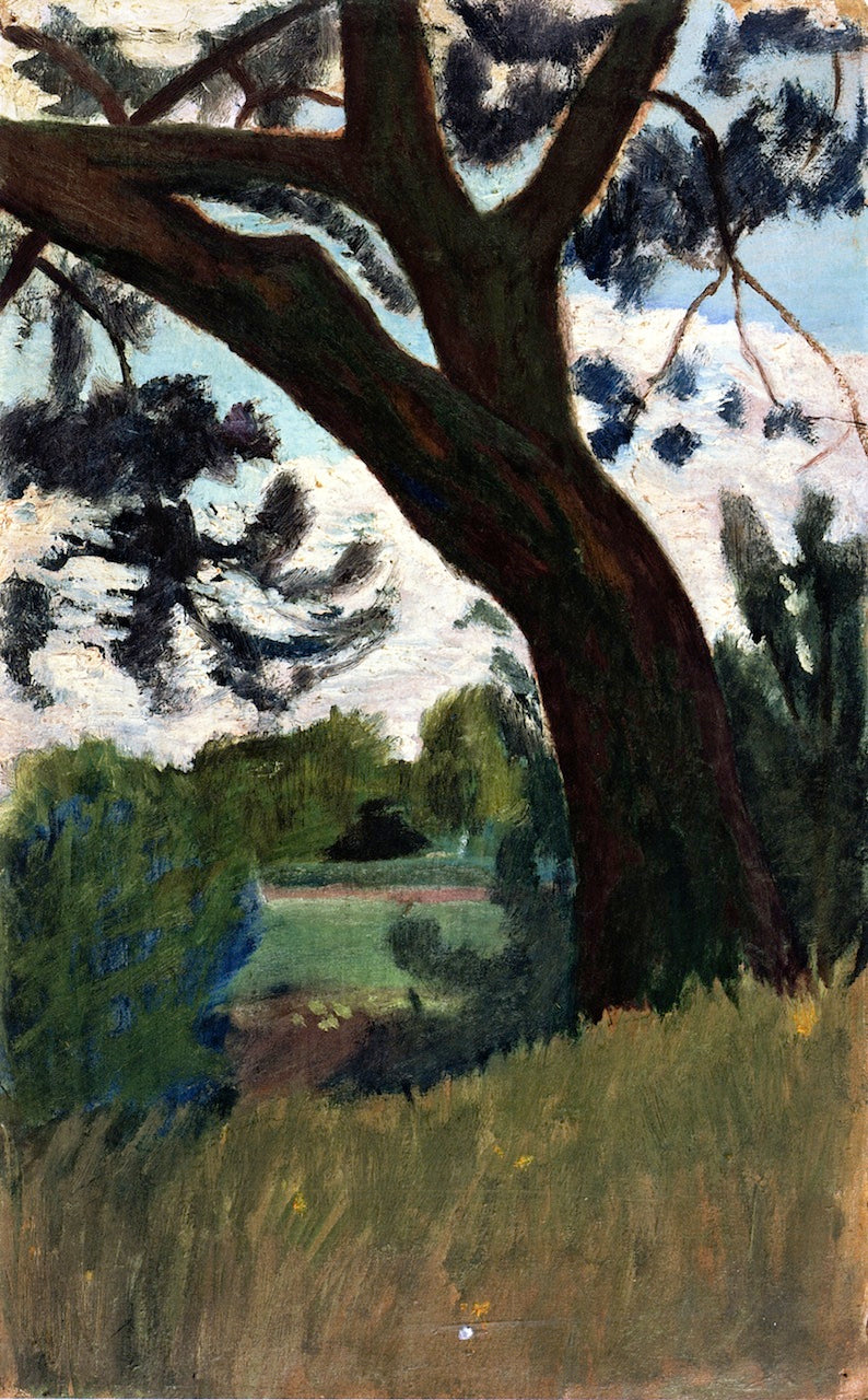 Landscape with Pine, vintage artwork by Paula Modersohn-Becker, 12x8" (A4) Poster