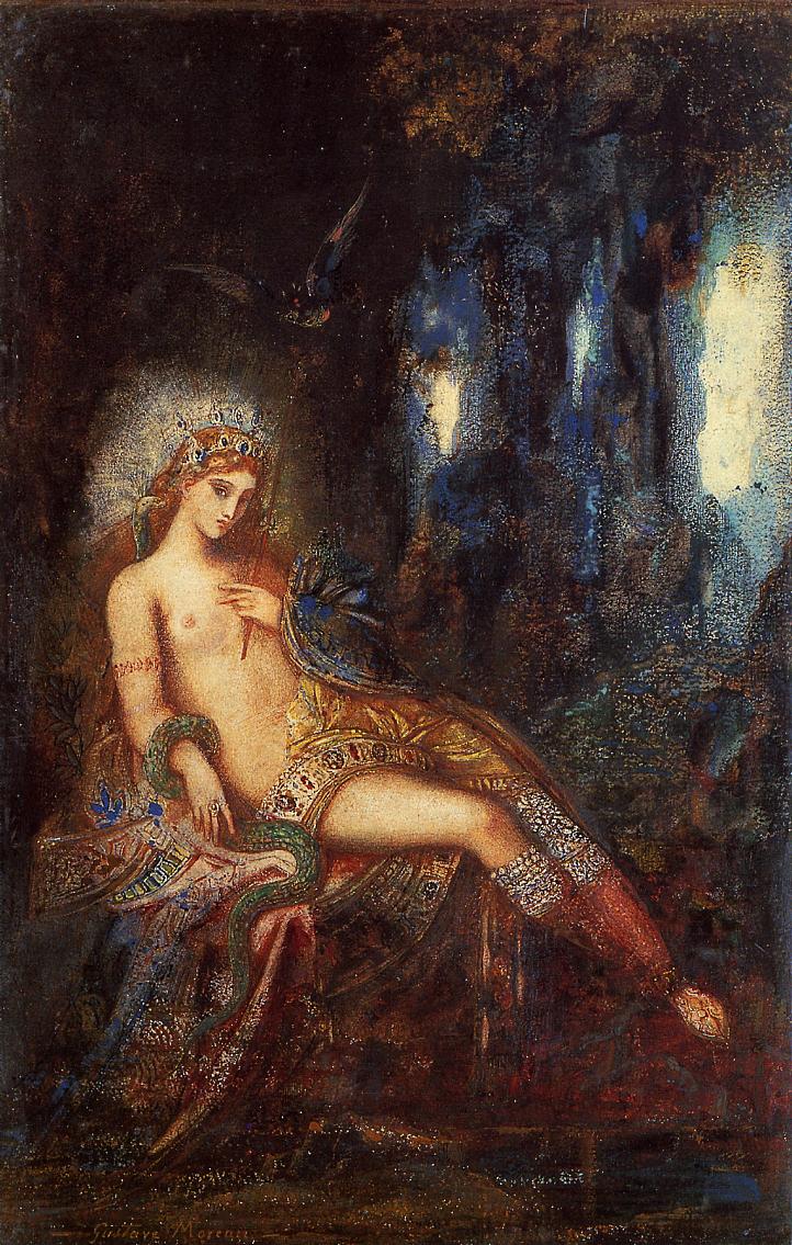 Goddess on the Rocks, vintage artwork by Gustave Moreau, 12x8" (A4) Poster