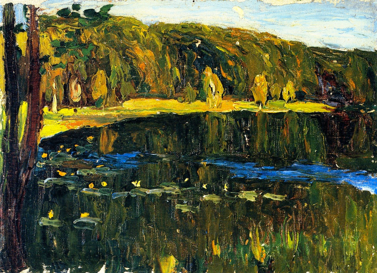 Achtyrka - Dunkler Lake, vintage artwork by Wassily Kandinsky, 12x8" (A4) Poster
