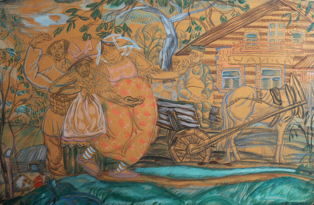 In the Village by Boris Grigoriev,16x12(A3) Poster