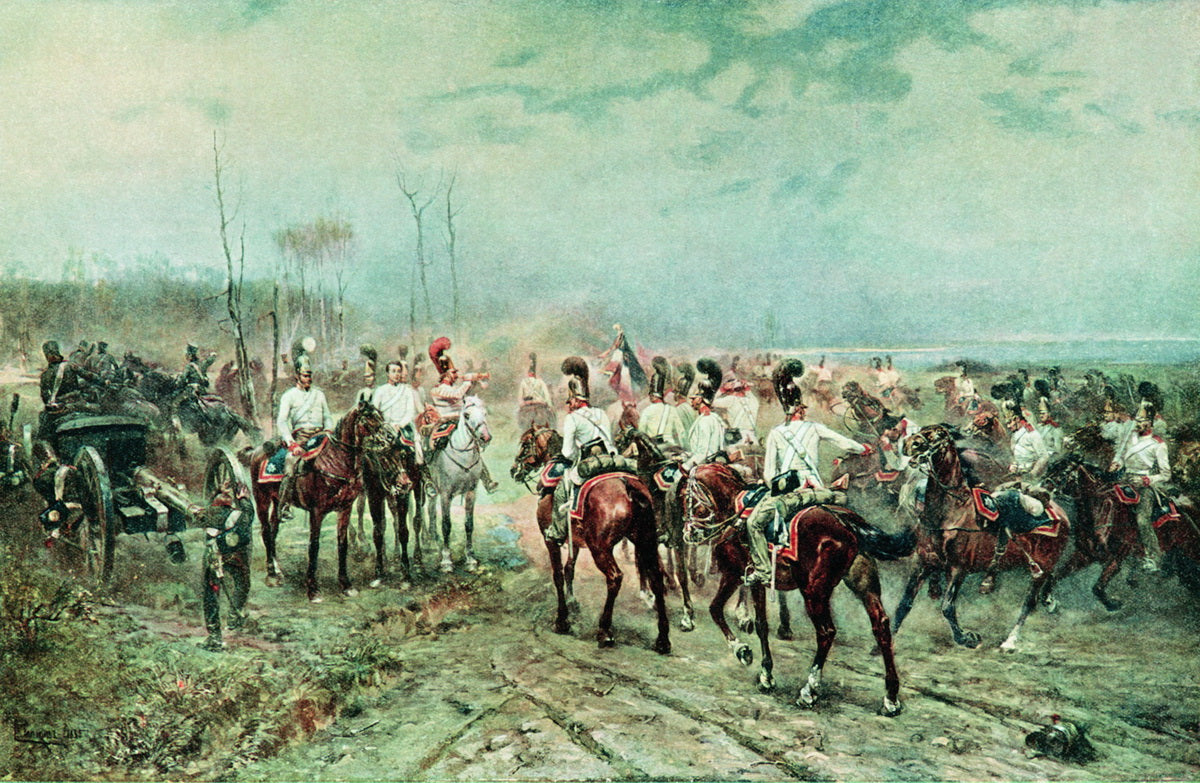 avalrymen after the Battle of Austerlitz by Nikolai Samokish,A3(16x12")Poster