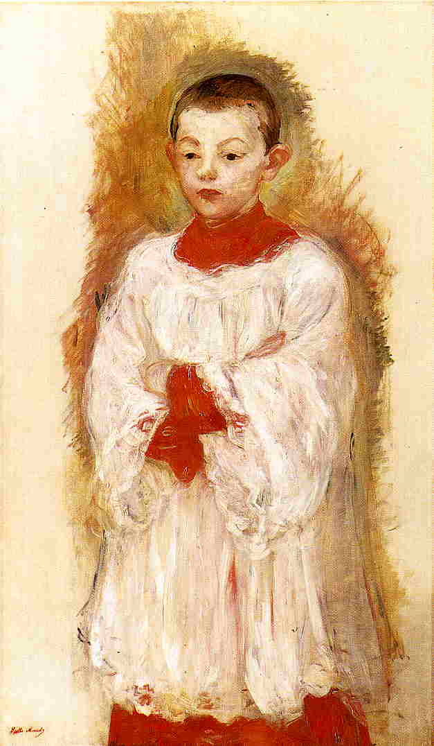 Choir Boy, vintage artwork by Berthe Morisot, 12x8" (A4) Poster