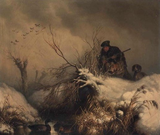 Wild Duck Hunt, vintage artwork by Peter von Hess, 12x8" (A4) Poster