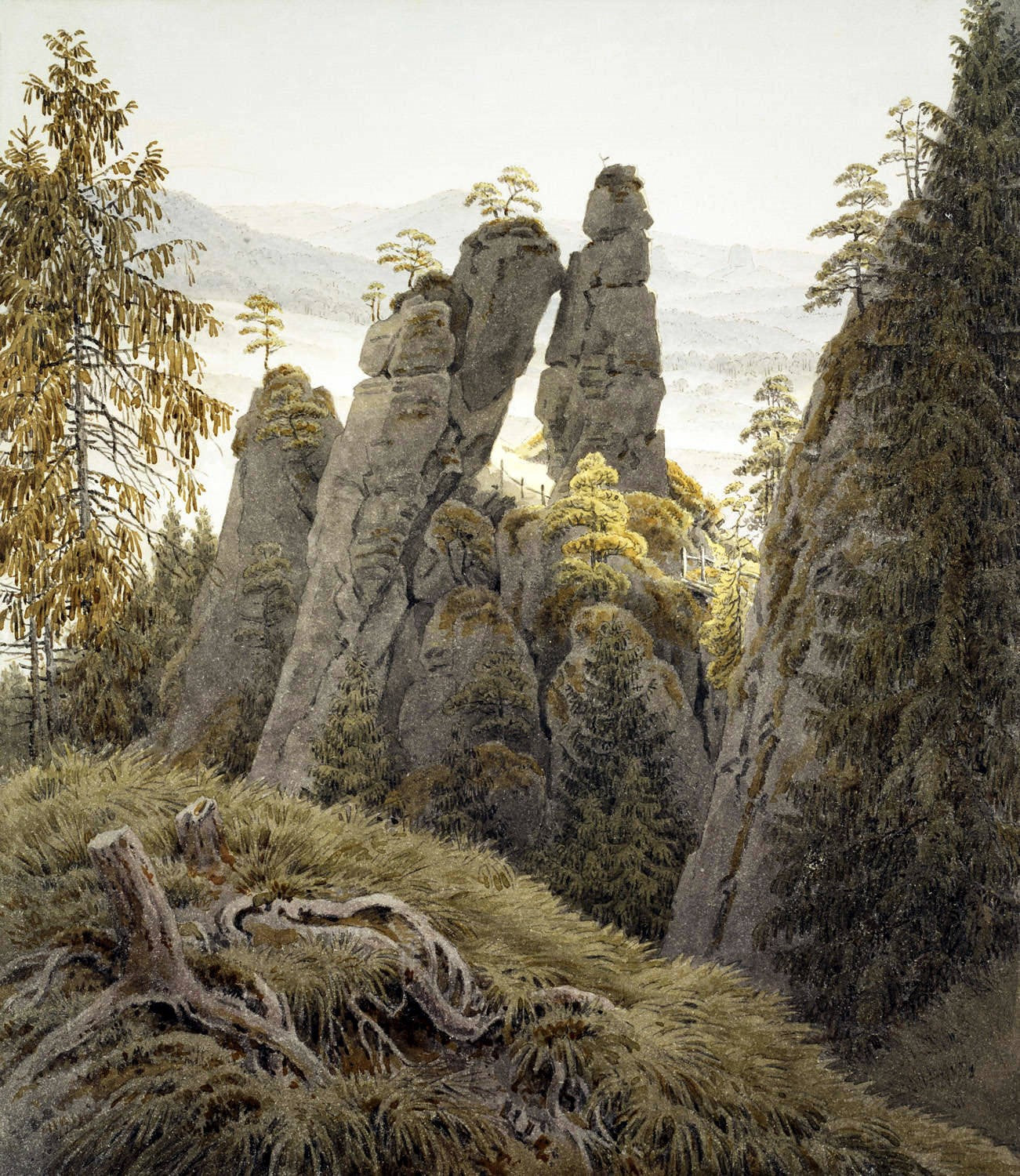 The Rock Gates in Neurathen, vintage artwork by Caspar David Friedrich, 12x8" (A4) Poster
