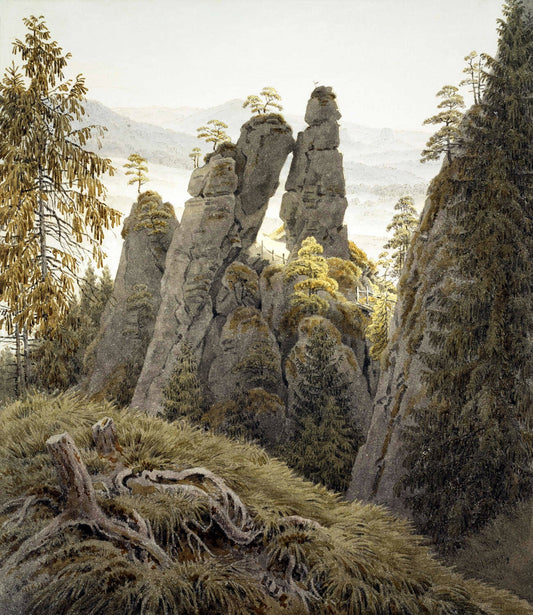The Rock Gates in Neurathen, vintage artwork by Caspar David Friedrich, 12x8" (A4) Poster