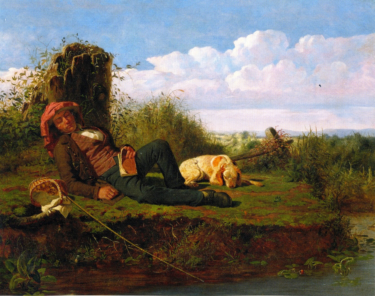 The Lazy Fisherman, vintage artwork by William Tylee Ranney, A3 (16x12") Poster Print