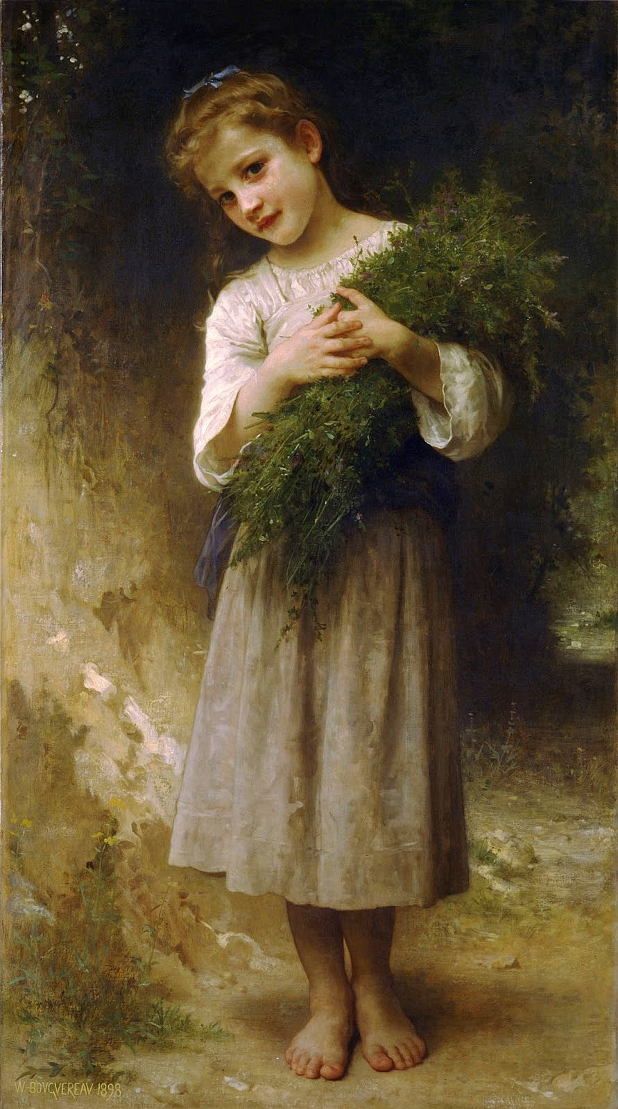 Back from the Fields, vintage artwork by William Bouguereau, 12x8" (A4) Poster