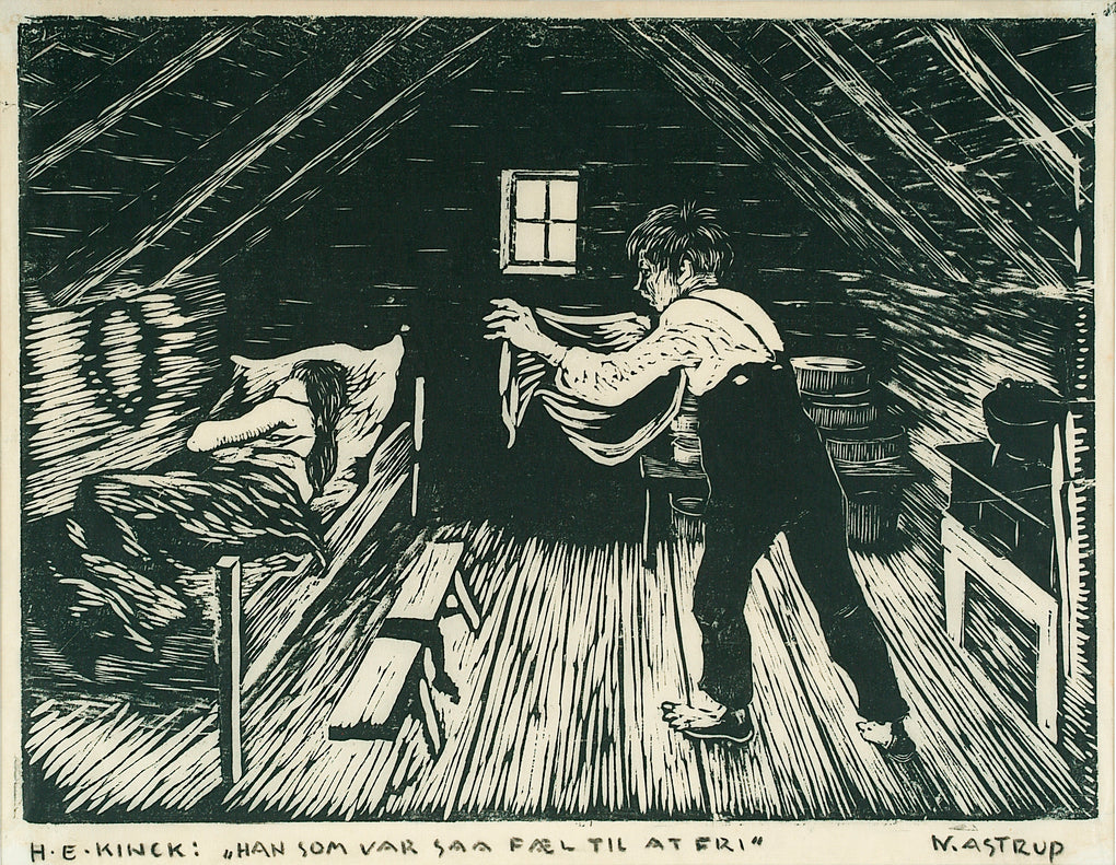 The Eager Suitor, vintage artwork by Nicolai Astrup, 12x8" (A4) Poster