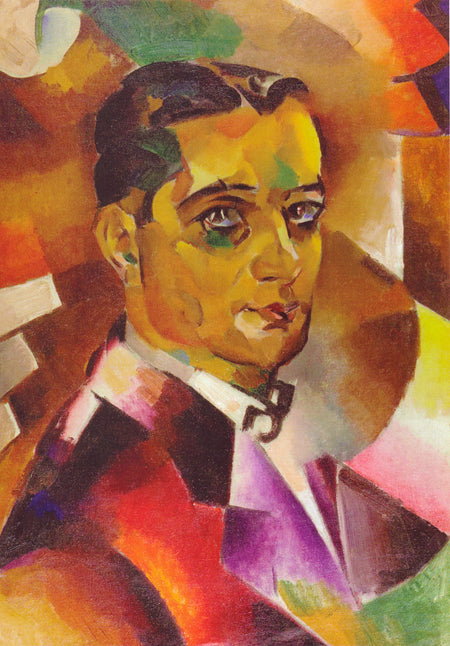 Cubist Self Portrait, vintage artwork by Vladimir Baranoff-Rossine, 12x8" (A4) Poster
