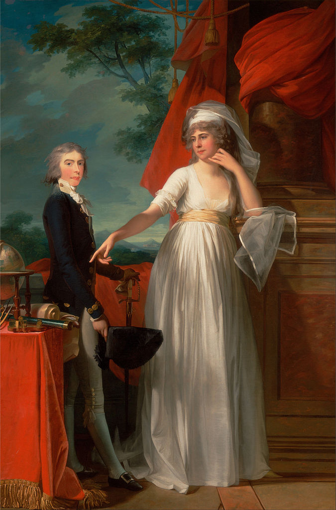 Margaret Callander and Her Son James Kearney, vintage artwork by Jean Laurent Mosnier, 12x8" (A4) Poster