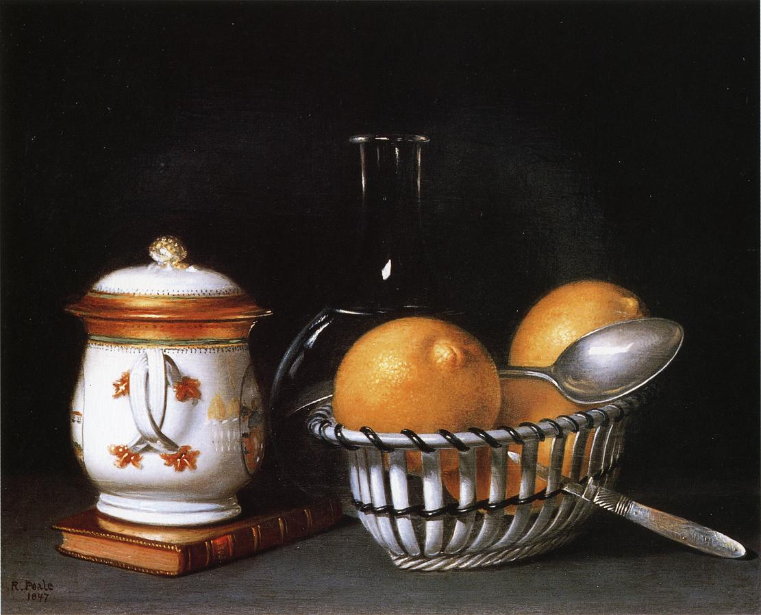 Lemons and Sugar, vintage artwork by Raphaelle Peale, 12x8" (A4) Poster