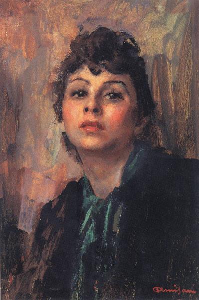 La modella, vintage artwork by Giuseppe Amisani, 12x8" (A4) Poster