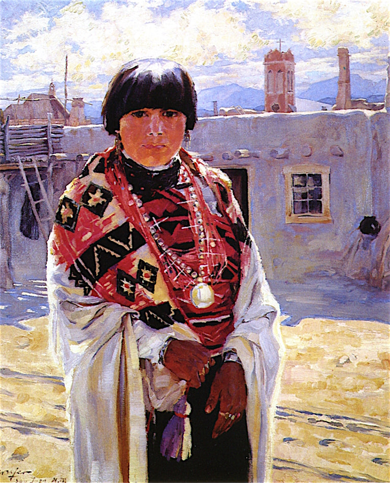 A Daughter of San Juan Pueblo, vintage artwork by Walter Ufer, 12x8" (A4) Poster