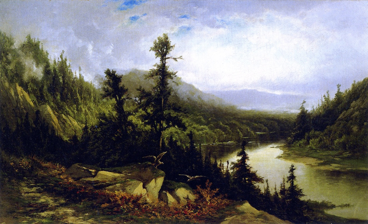 Morning on the Cheat River, vintage artwork by Charles Volkmar, 12x8" (A4) Poster