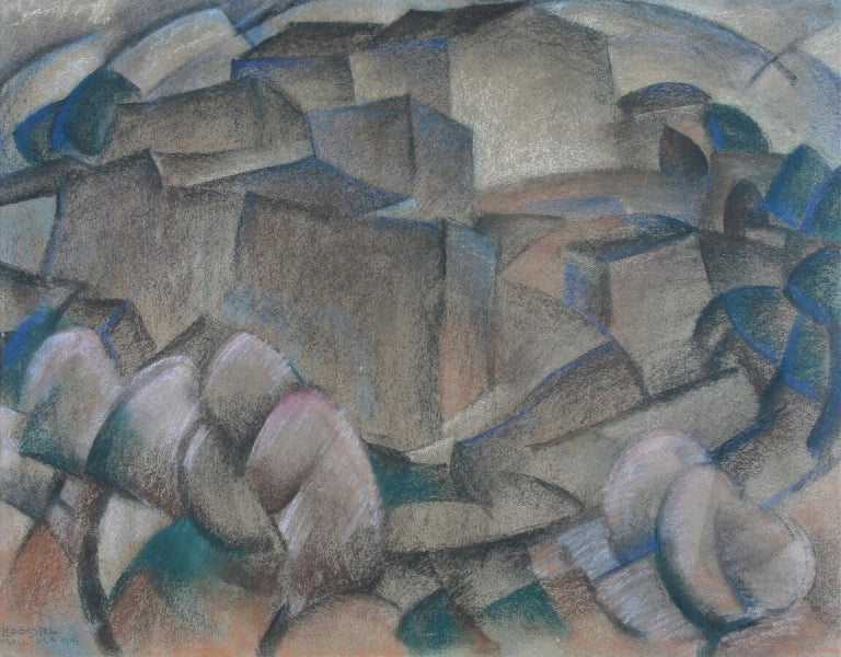Landscape in Mallorca, vintage artwork by Leo Gestel, 12x8" (A4) Poster