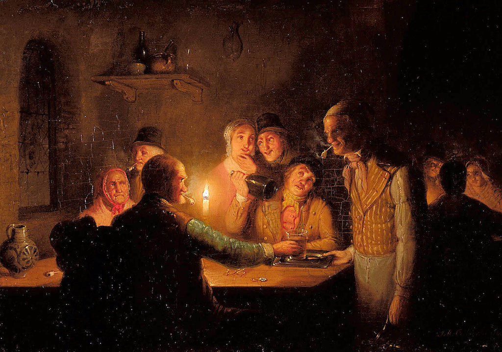 Dutch Tavern Scene, vintage artwork by Johann Mongles Culverhouse, A3 (16x12") Poster Print
