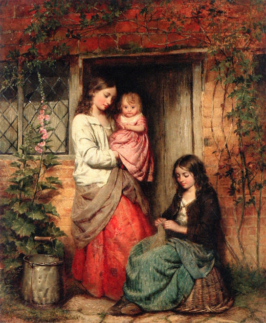 Afternoon Pastime, vintage artwork by Edward John Cobbett, A3 (16x12") Poster Print