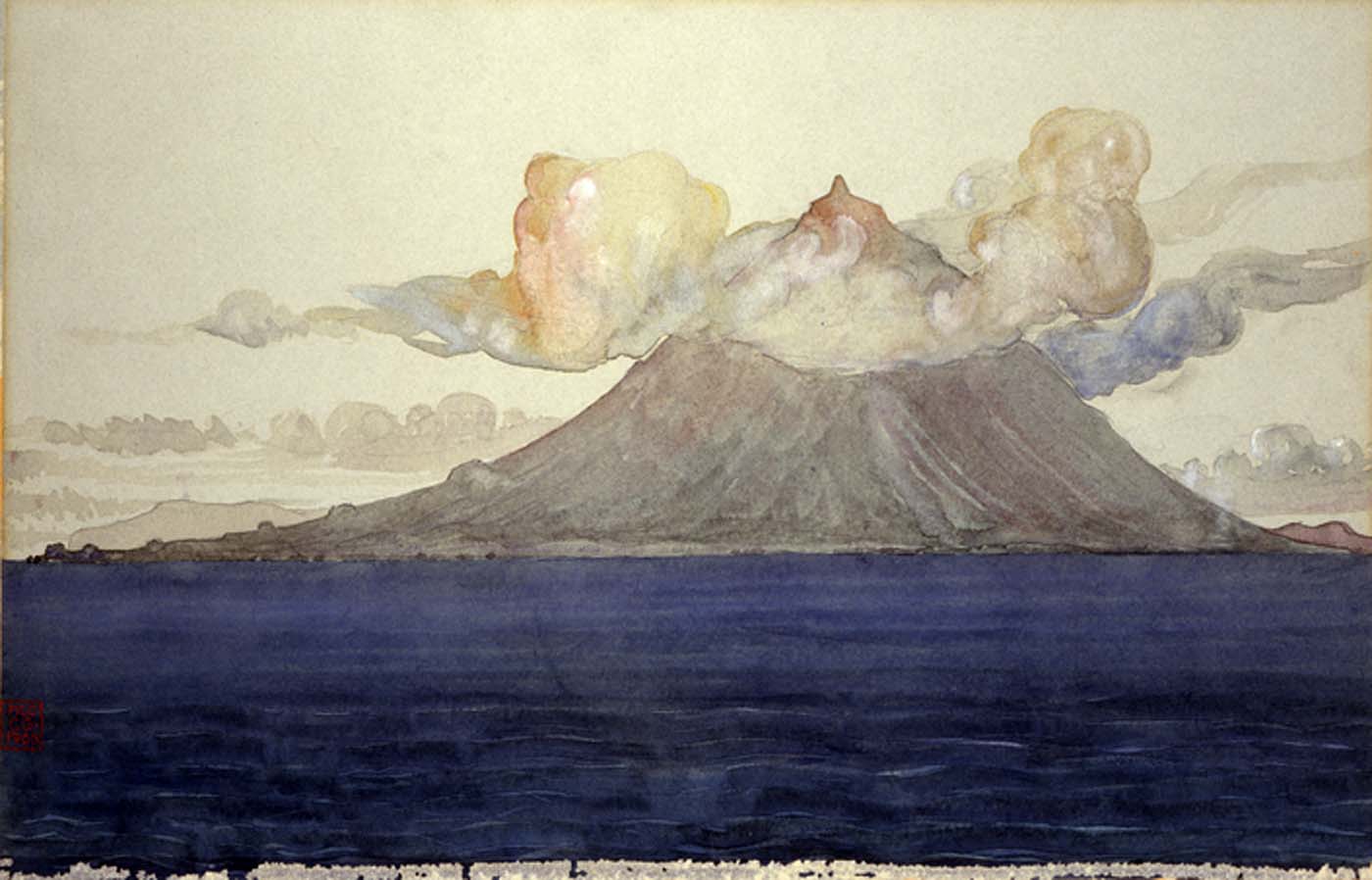 Mt. Pico, Azores Islands, vintage artwork by Cass Gilbert, 12x8" (A4) Poster