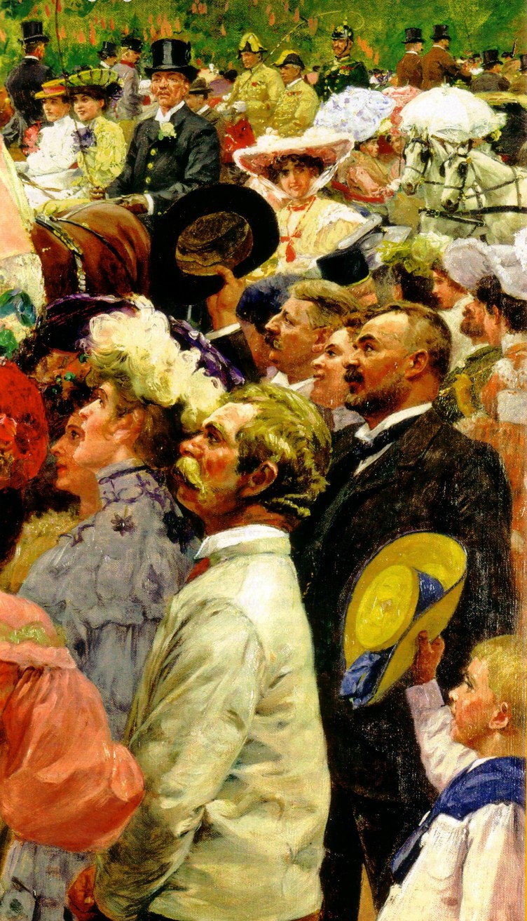 Singer in the Vienna Prater (Detail), vintage artwork by Wilhelm Gause, 12x8" (A4) Poster