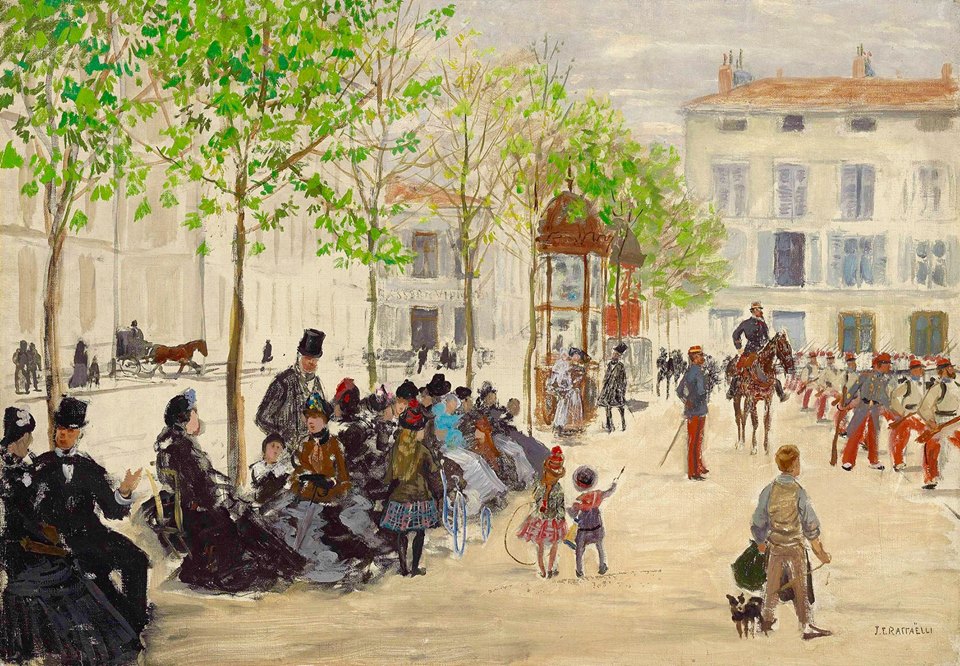 La Place Monge à Paris by Jean-Franaois Raffaëlli,A3(16x12")Poster