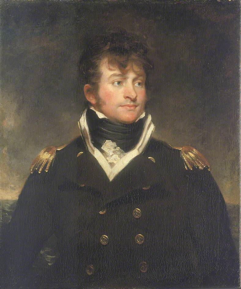 Captain Samuel Hood Linzee, vintage artwork by Sir Martin Archer Shee, 12x8" (A4) Poster