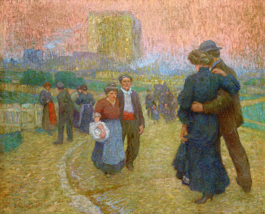 Evening Walk, Two Worlds, vintage artwork by Claude-Emil Schuffenecker, 12x8" (A4) Poster