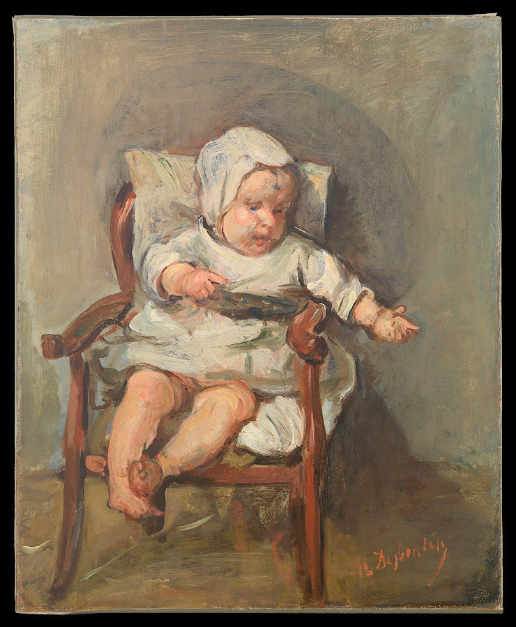 Baby in Chair, vintage artwork by Marcellin Desboutin, A3 (16x12") Poster Print