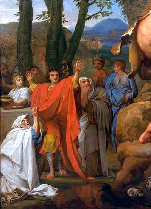Hercules fighting Cacus, vintage artwork by Eustache Le Sueur, 12x8" (A4) Poster