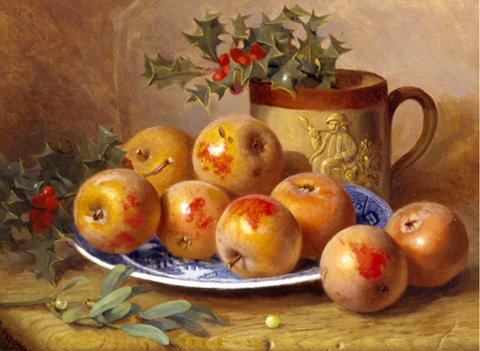 Christmas Still Life, vintage artwork by Eloise Harriet Stannard, 12x8" (A4) Poster