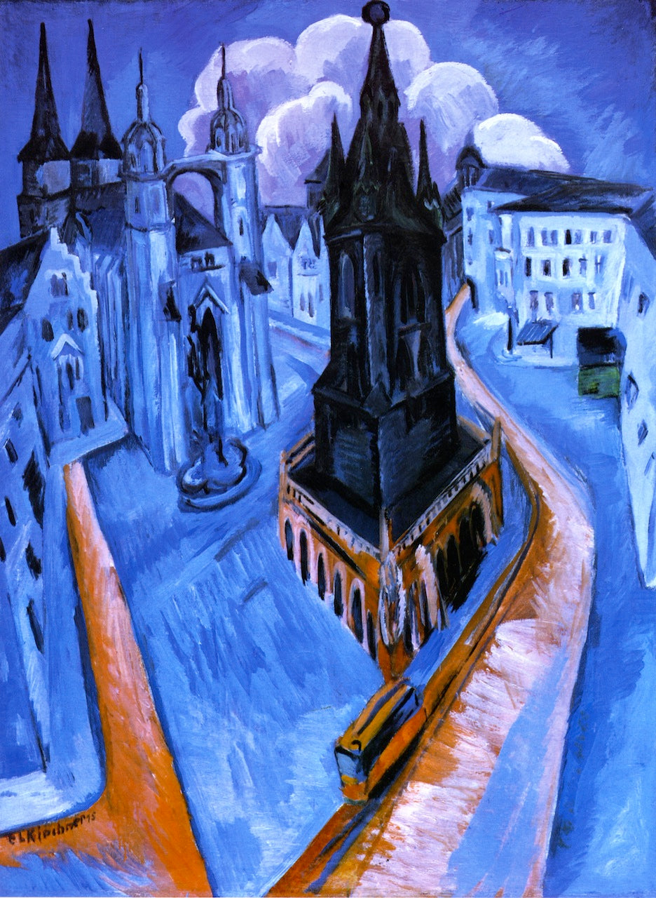 Der Rote Turm in Halle by Ernst Ludwig Kirchner,16x12(A3) Poster