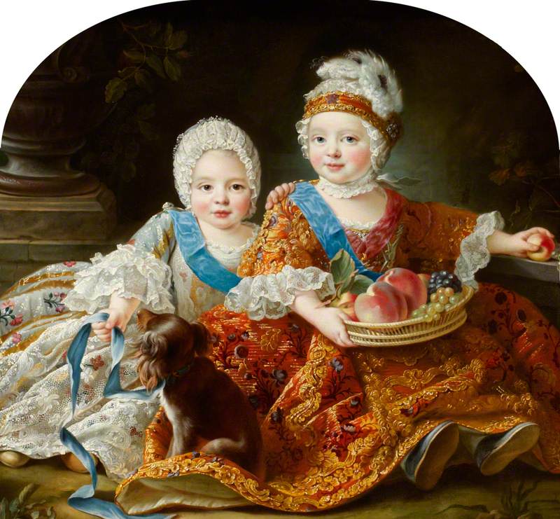 Louis Auguste (later King Louis XVI), and Louis-Stanislas-Xavier (later King Louis XVIII), vintage artwork by François-Hubert Drouais, 12x8" (A4) Poster