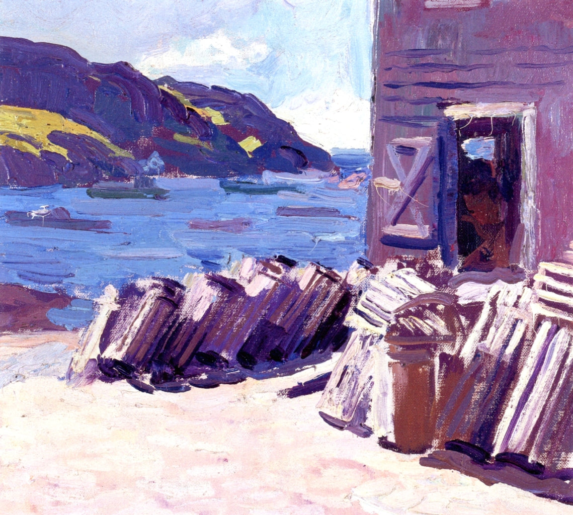 Fish Beach and Harbor, vintage artwork by Abraham J. Bogdanove, 12x8" (A4) Poster