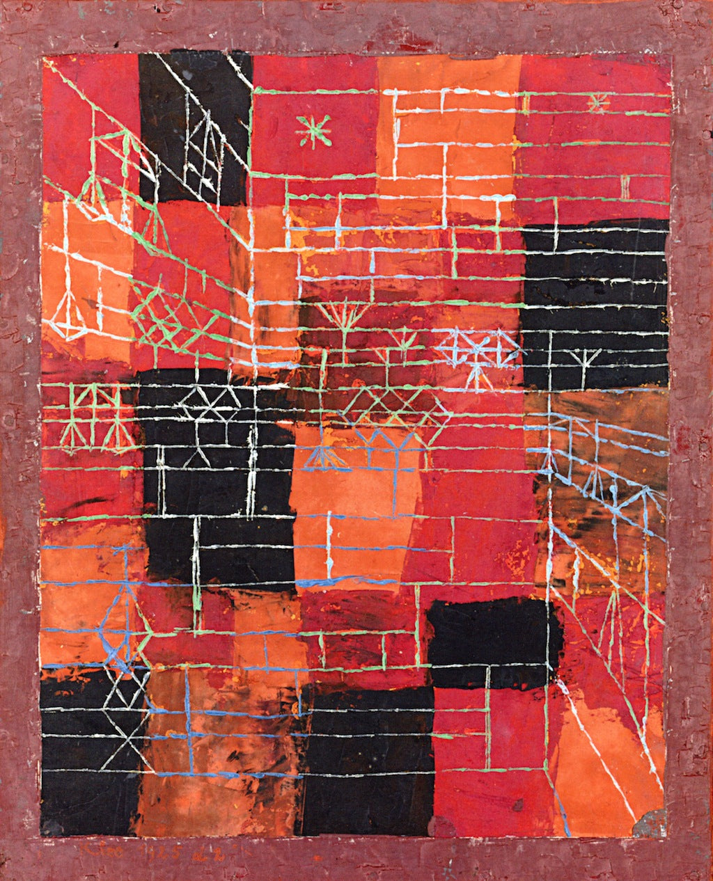 Configuration Perspective, vintage artwork by Paul Klee, 12x8" (A4) Poster