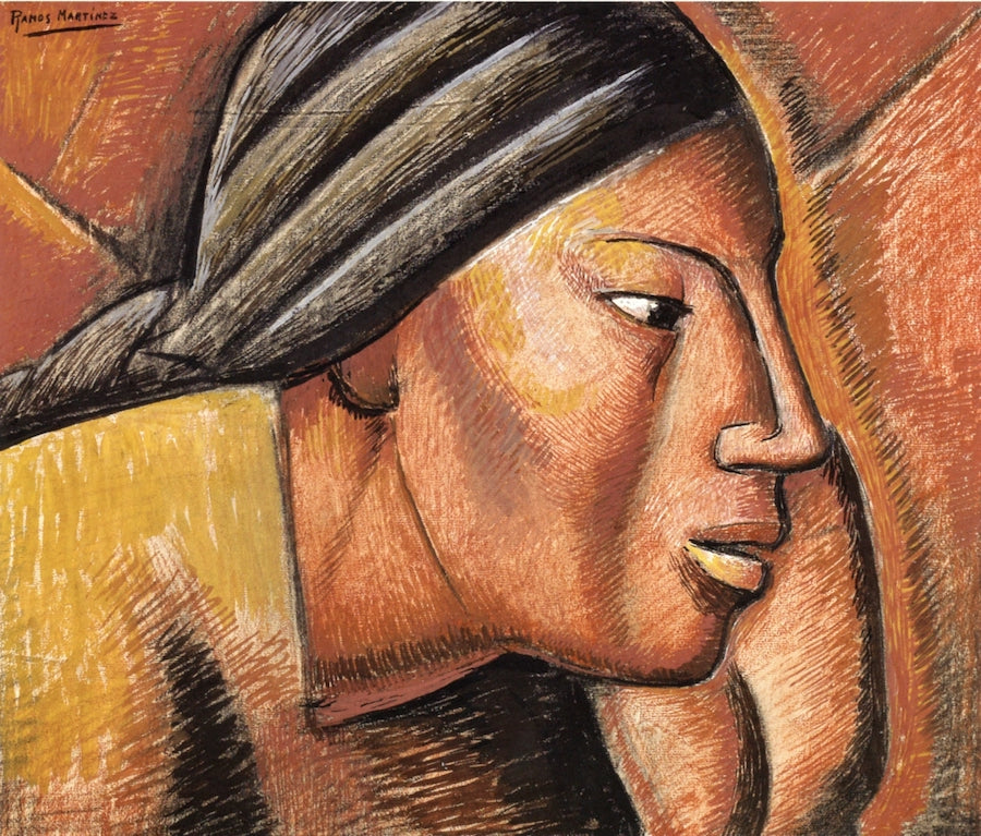 Estudio de Mujer Indígena, vintage artwork by Alfredo Ramos Martinez, 12x8" (A4) Poster