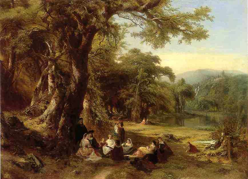 An Afternoon Concert, vintage artwork by James McDougal Hart, 12x8" (A4) Poster