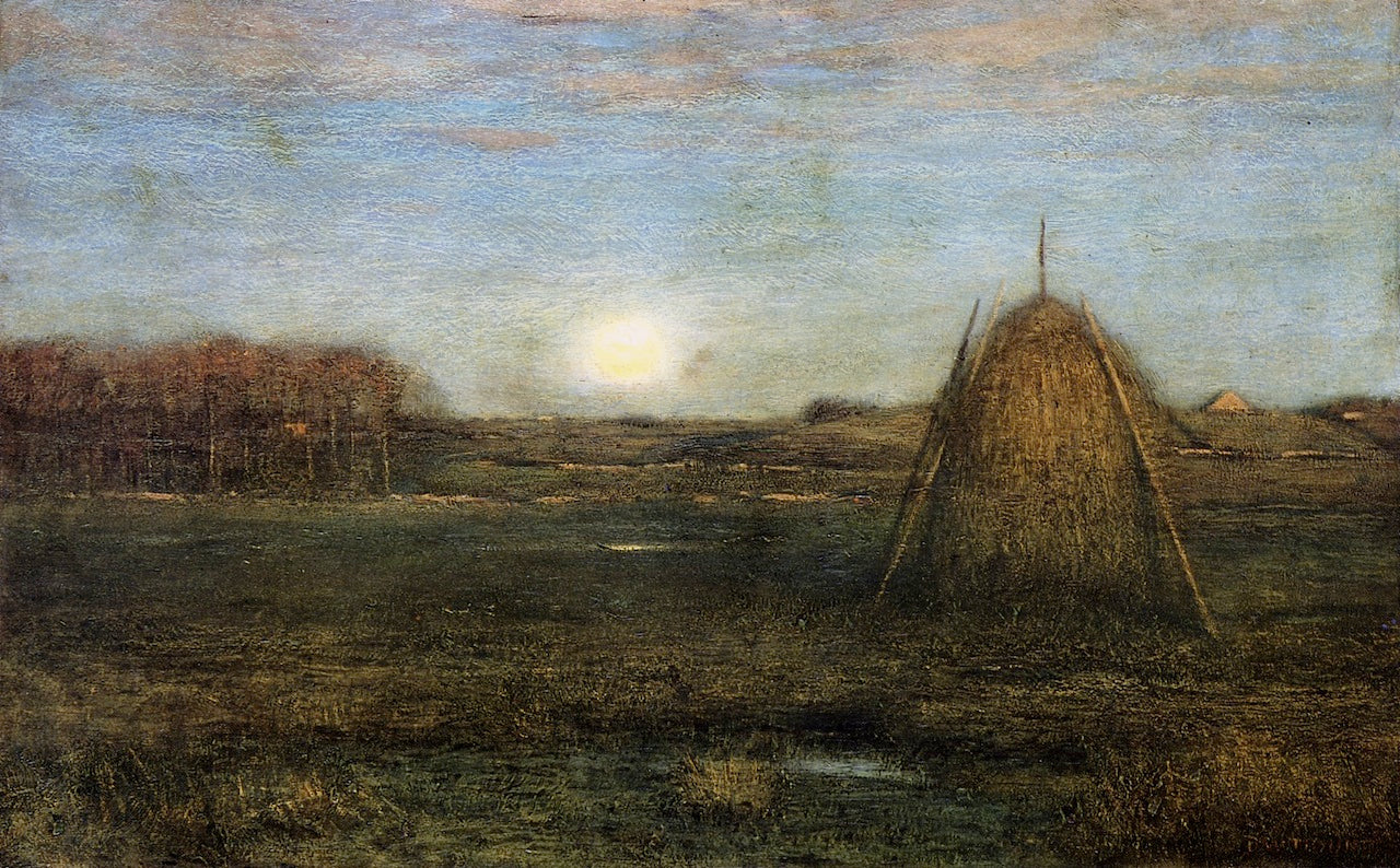 The Rising Moon: Autumn, vintage artwork by Dwight W. Tryon, 12x8" (A4) Poster